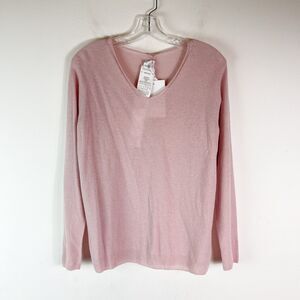 Max Mara Leisure NWT Women's Cashmere-Blend V-Neck Knit Sweater Pink Size S